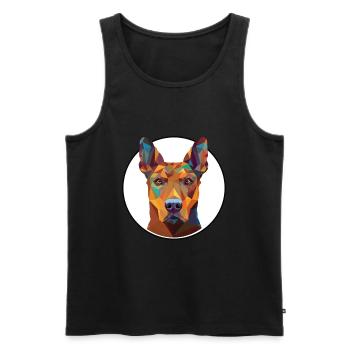 Français blanc et noir chien chien race aquarelle - Débardeur bio Premium Homme - noir - Devant - Michal (187cm)