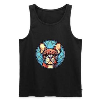 German Pinscher Dog Breed Watercolor Illustration - Men's Premium Organic Tank Top - black - Front - Michal (187cm)