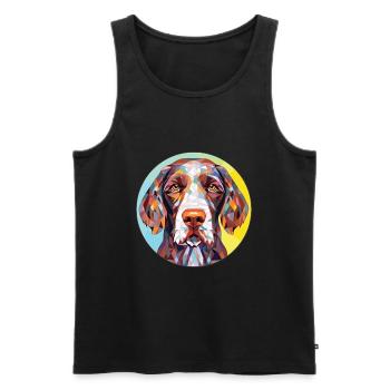 Deutsch Kurzhaar Vorstehhund Rasse Aquarell - Männer Premium Bio Tank Top - Schwarz - Vorne - Michal (187cm)