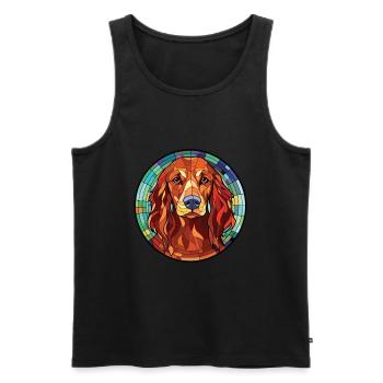 Irischer Setter Hund Rasse Aquarell Illustration - Männer Premium Bio Tank Top - Schwarz - Vorne - AI Model Male 178 light (178cm)