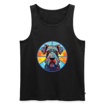 Kerry Blue Terrier Hunderasse buntes Aquarell - Männer Premium Bio Tank Top - Schwarz - Vorne - AI Model Male 178 light (178cm)