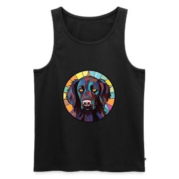 German Longhaired Pointer Dog Breed Watercolor - Men's Premium Organic Tank Top - black - Front - Michal (187cm)