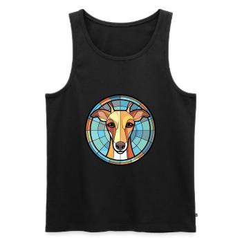 Harrier chien race coloré aquarelle illustration - Débardeur bio Premium Homme - noir - Devant - AI Model Male 178 light (178cm)