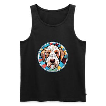 Sealyham Terrier Dog Breed Watercolor Illustration - Men's Premium Organic Tank Top - black - Front - Michal (187cm)