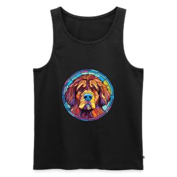 Tibetischer Mastiff Hunderasse Aquarell Illustration - Männer Premium Bio Tank Top - Schwarz - Vorne - Michal (187cm)