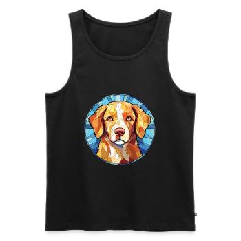 Nouvelle-Écosse canard Tolling Retriever chien aquarelle - Débardeur bio Premium Homme - noir - Devant - AI Model Male 178 light (178cm)