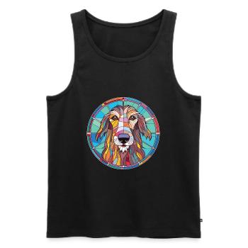 Scottish Deerhound Dog Breed Colorful Watercolor - Men's Premium Organic Tank Top - black - Front - AI Model Male 178 light (178cm)