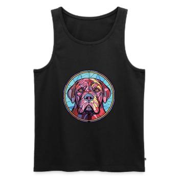 Mastiff napolitain chien race aquarelle colorée - Débardeur bio Premium Homme - noir - Devant - Michal (187cm)
