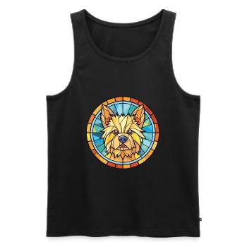 Norwich Terrier Hunderasse Aquarell Illustration - Männer Premium Bio Tank Top - Schwarz - Vorne - Michal (187cm)