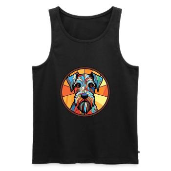 Standard-Schnauzer-Hunderasse buntes Aquarell - Männer Premium Bio Tank Top - Schwarz - Vorne - Michal (187cm)