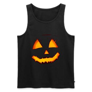 Pumpkin Halloween - Männer Premium Bio Tank Top - Schwarz - Vorne - AI Model Male 178 light (178cm)