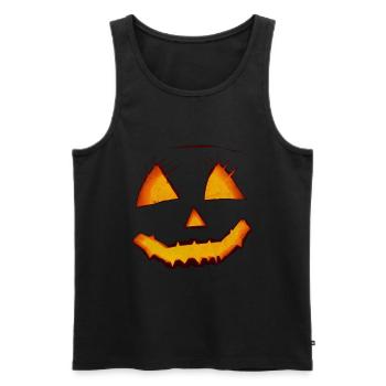 Pumpkin Halloween - Männer Premium Bio Tank Top - Schwarz - Vorne - AI Model Male 178 light (178cm)
