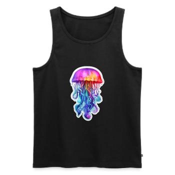 Bunte Qualle - Männer Premium Bio Tank Top - Schwarz - Vorne - Michal (187cm)