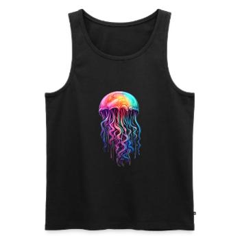 Bunte Qualle - Männer Premium Bio Tank Top - Schwarz - Vorne - Michal (187cm)