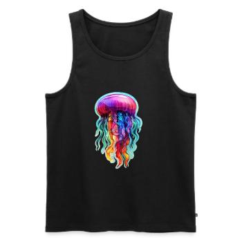 Bunte Qualle - Männer Premium Bio Tank Top - Schwarz - Vorne - Michal (187cm)