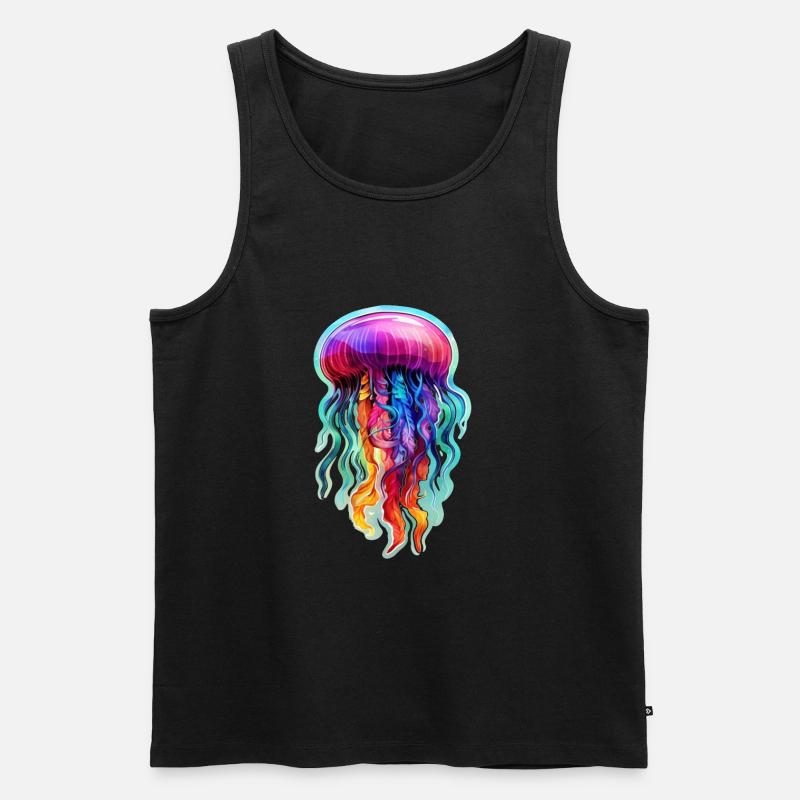 Bunte Qualle - Männer Premium Bio Tank Top - Schwarz