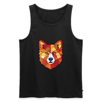 Finnischer Spitz Hunderasse Aquarell Illustration - Männer Premium Bio Tank Top - Schwarz - Vorne - AI Model Male 178 light (178cm)