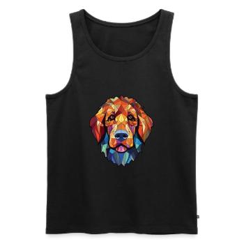 Fauve De Bretagne Dog Breed Colorful Watercolor - Men's Premium Organic Tank Top - black - Front - AI Model Male 178 light (178cm)