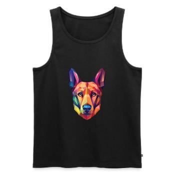 Tchécoslovaque Vlcak chien race verre aquarelle - Débardeur bio Premium Homme - noir - Devant - Michal (187cm)