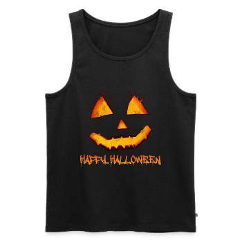 Pumpkin Halloween - Männer Premium Bio Tank Top - Schwarz - Vorne - AI Model Male 178 light (178cm)