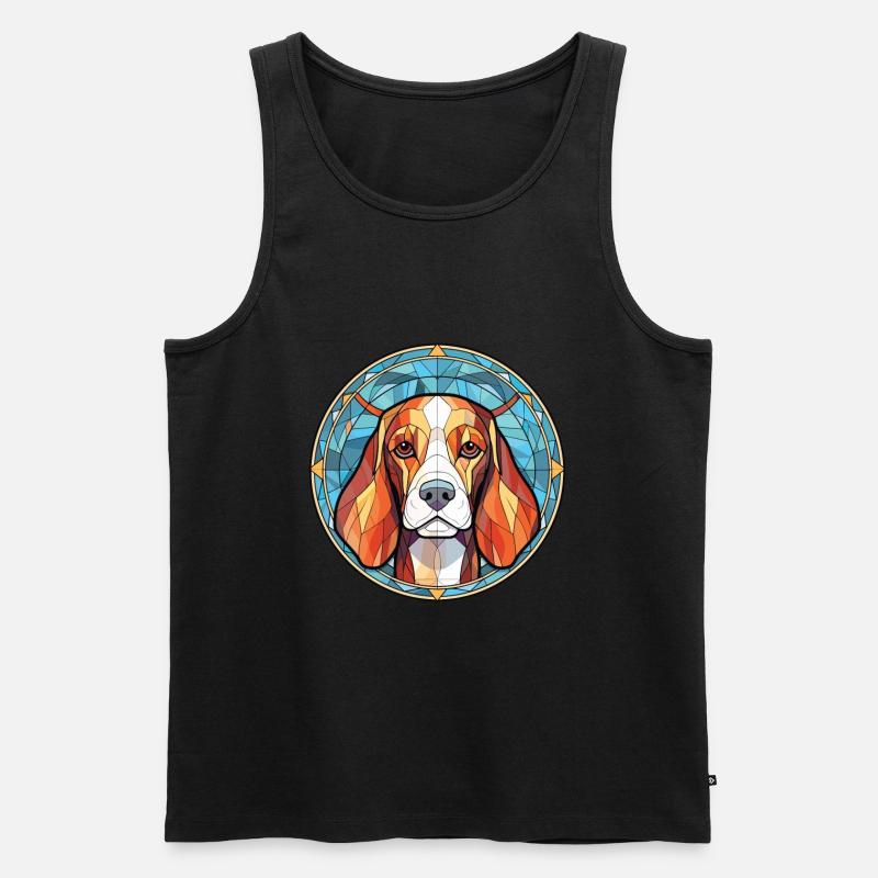 Beagle Hunderasse bunte Aquarell-Illustration - Männer Premium Bio Tank Top - Schwarz