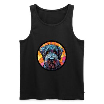 Terrier russe noir chien race verre aquarelle - Débardeur bio Premium Homme - noir - Devant - Michal (187cm)