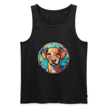 Cao De Castro Laboreiro Hunderasse Aquarellglas - Männer Premium Bio Tank Top - Schwarz - Vorne - Michal (187cm)