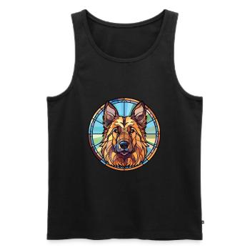 Böhmischer Schäferhund Rasse Buntes Aquarell - Männer Premium Bio Tank Top - Schwarz - Vorne - Michal (187cm)