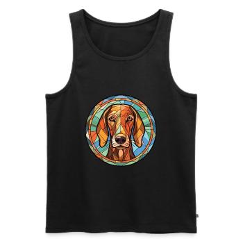 Chien courant andalou race chien aquarelle Illustration - Débardeur bio Premium Homme - noir - Devant - AI Model Male 178 light (178cm)