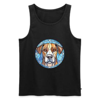 Bleu De Gascogne Grand Dog Rasse Aquarellglas - Männer Premium Bio Tank Top - Schwarz - Vorne - Michal (187cm)
