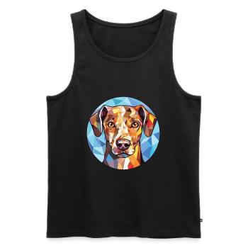 Catahoula Cur Dog Breed Watercolor Illustration - Men's Premium Organic Tank Top - black - Front - Michal (187cm)