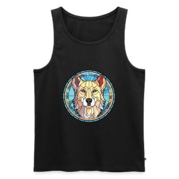 Anatolian Shephard Dog Breed Colorful Watercolor - Men's Premium Organic Tank Top - black - Front - AI Model Male 178 light (178cm)