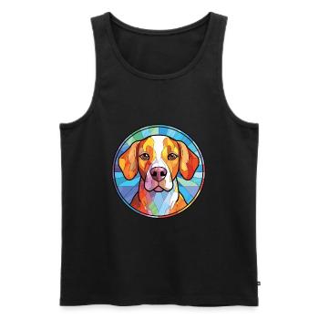 Drever Dog Breed Bunte Aquarell-Illustration - Männer Premium Bio Tank Top - Schwarz - Vorne - Michal (187cm)