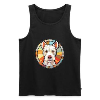 Englisch White Terrier Hunderasse Aquarellglas - Männer Premium Bio Tank Top - Schwarz - Vorne - Michal (187cm)