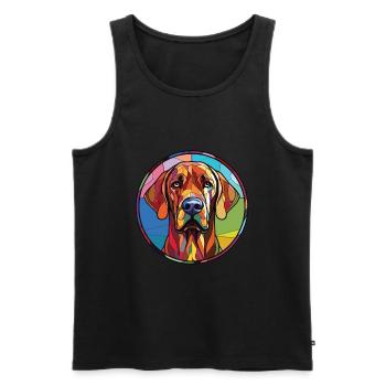 Illustration à l’aquarelle de race de chien Brasileiro - Débardeur bio Premium Homme - noir - Devant - Michal (187cm)