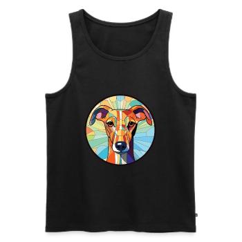 Galgo Español Hunderasse Aquarell Illustration - Männer Premium Bio Tank Top - Schwarz - Vorne - Michal (187cm)