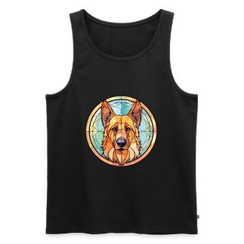 Garafia Shepherd Dog Breed Watercolor Illustration - Men's Premium Organic Tank Top - black - Front - Michal (187cm)