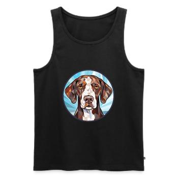 Deutsch Kurzhaar Vorstehhund Rasse Aquarell - Männer Premium Bio Tank Top - Schwarz - Vorne - AI Model Male 178 light (178cm)