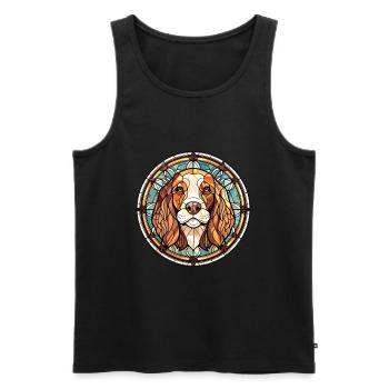 Grand Griffon Vendeen Hunderasse Aquarellglas - Männer Premium Bio Tank Top - Schwarz - Vorne - Michal (187cm)