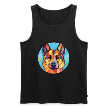 Karst Shepherd Dog Breed Watercolor Illustration - Men's Premium Organic Tank Top - black - Front - Michal (187cm)
