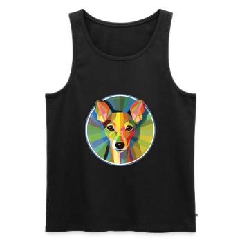 Lévrier italien chien race aquarelle colorée - Débardeur bio Premium Homme - noir - Devant - Michal (187cm)