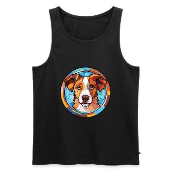 Koolie chien race coloré aquarelle Illustration - Débardeur bio Premium Homme - noir - Devant - Michal (187cm)
