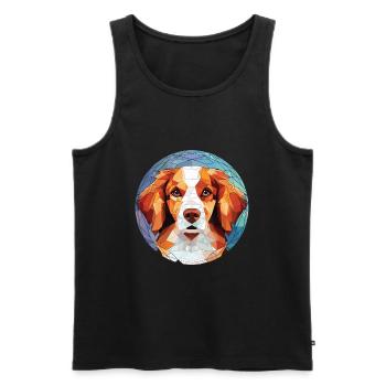 Kooikerhondje Hunderasse Aquarell Illustration - Männer Premium Bio Tank Top - Schwarz - Vorne - Michal (187cm)