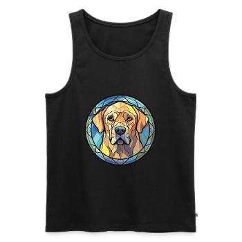 Kangal chien race coloré aquarelle illustration - Débardeur bio Premium Homme - noir - Devant - Michal (187cm)