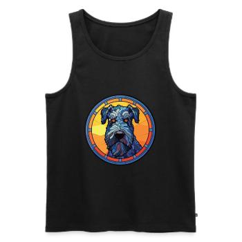 Kerry Blue Terrier Hunderasse buntes Aquarell - Männer Premium Bio Tank Top - Schwarz - Vorne - AI Model Male 178 light (178cm)