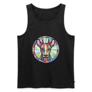 Mexikanische haarlose Hunderasse Aquarell-Illustration - Männer Premium Bio Tank Top - Schwarz - Vorne - Michal (187cm)