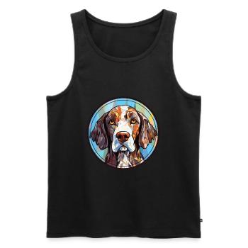 Slovaque à poil rugueux Pointer chien race aquarelle - Débardeur bio Premium Homme - noir - Devant - Michal (187cm)