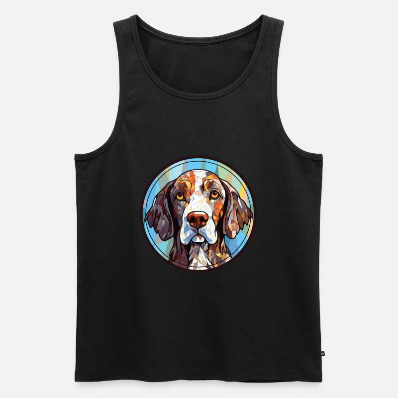 Slowakische rauhaarige Pointer-Hunderasse Aquarell - Männer Premium Bio Tank Top - Schwarz