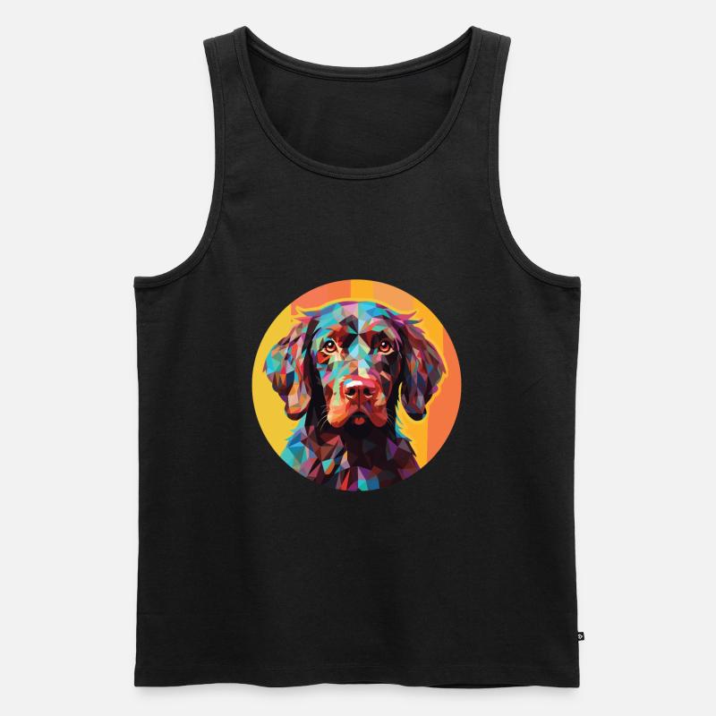 Pudelpointer Hunderasse Aquarell Illustration - Männer Premium Bio Tank Top - Schwarz