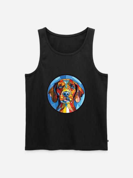 Slovakisk Cuvac hunderace akvarel illustration - Herre Premium økologisk tanktop - sort